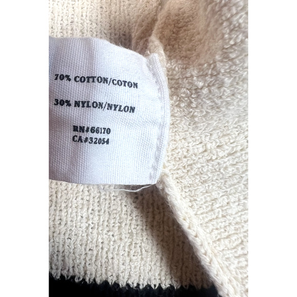 Anthropologie Sparrow Cardigan Womens Medium‎ Cream Black Open Draped Boho Bell - Picture 4 of 11